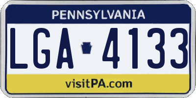 PA license plate LGA4133