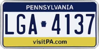 PA license plate LGA4137
