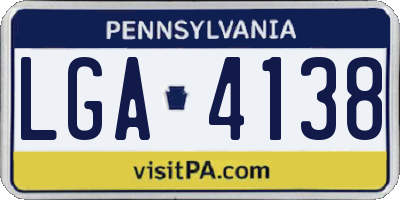 PA license plate LGA4138
