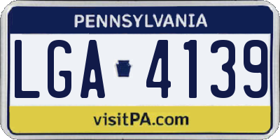 PA license plate LGA4139