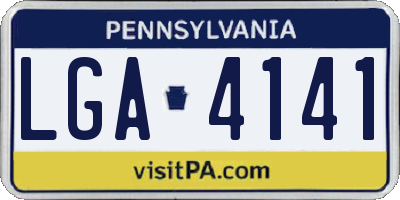 PA license plate LGA4141