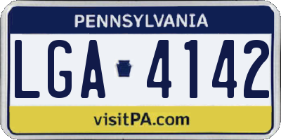 PA license plate LGA4142