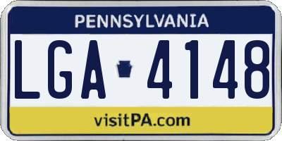 PA license plate LGA4148