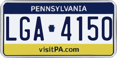 PA license plate LGA4150