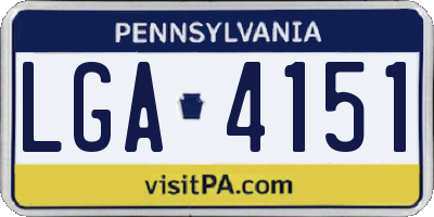 PA license plate LGA4151