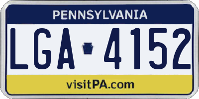 PA license plate LGA4152