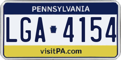 PA license plate LGA4154