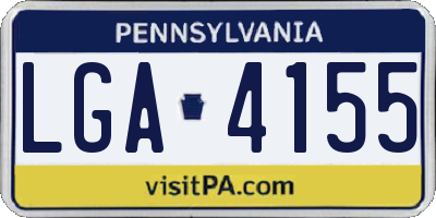 PA license plate LGA4155