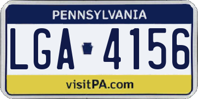 PA license plate LGA4156