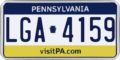 PA license plate LGA4159
