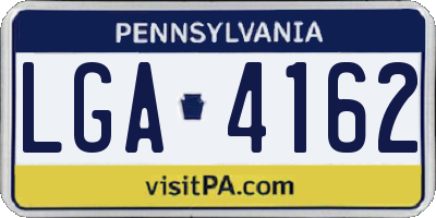 PA license plate LGA4162