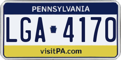 PA license plate LGA4170