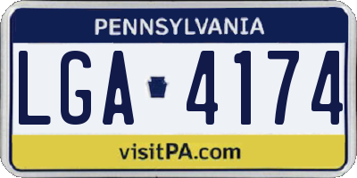 PA license plate LGA4174