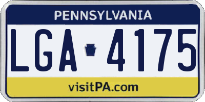 PA license plate LGA4175