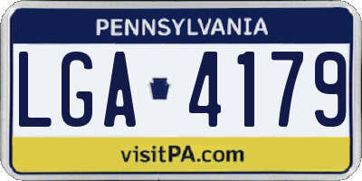 PA license plate LGA4179