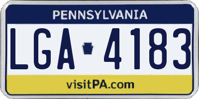 PA license plate LGA4183