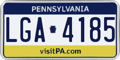PA license plate LGA4185