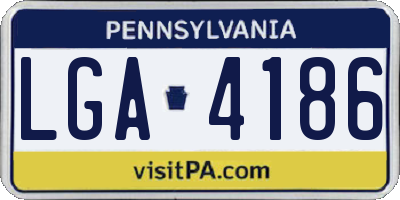 PA license plate LGA4186