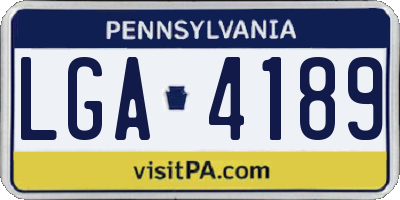 PA license plate LGA4189