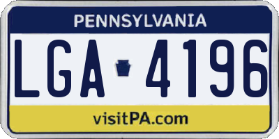 PA license plate LGA4196