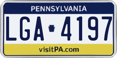 PA license plate LGA4197