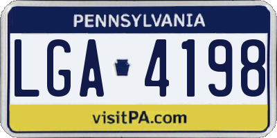 PA license plate LGA4198