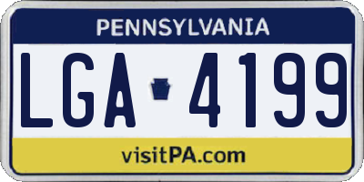 PA license plate LGA4199