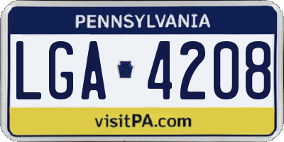 PA license plate LGA4208