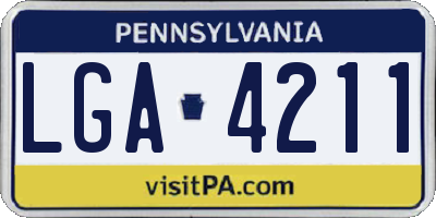 PA license plate LGA4211