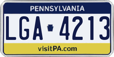 PA license plate LGA4213