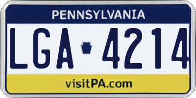PA license plate LGA4214