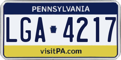 PA license plate LGA4217