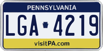 PA license plate LGA4219