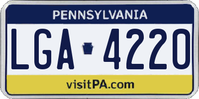 PA license plate LGA4220