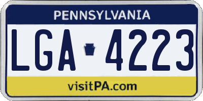 PA license plate LGA4223