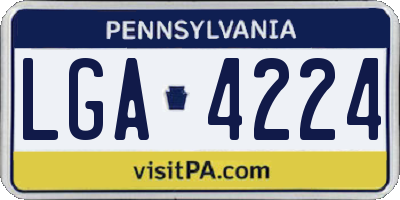 PA license plate LGA4224