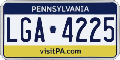 PA license plate LGA4225
