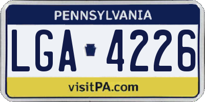 PA license plate LGA4226