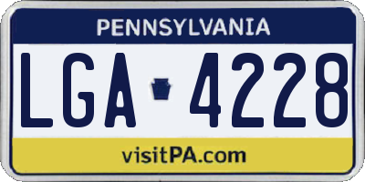 PA license plate LGA4228