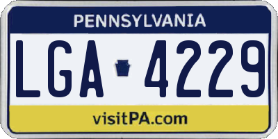 PA license plate LGA4229