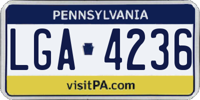 PA license plate LGA4236