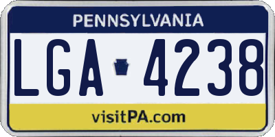 PA license plate LGA4238