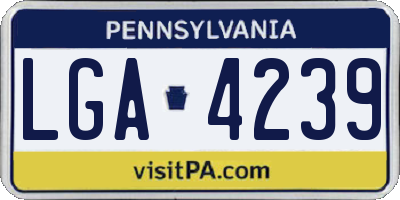 PA license plate LGA4239