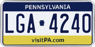 PA license plate LGA4240