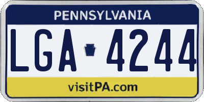 PA license plate LGA4244
