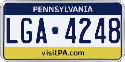 PA license plate LGA4248