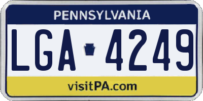 PA license plate LGA4249