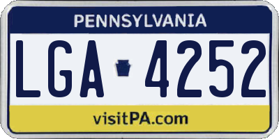 PA license plate LGA4252