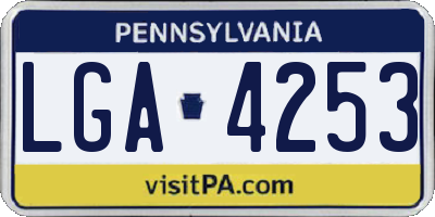PA license plate LGA4253