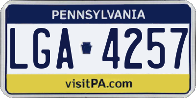 PA license plate LGA4257